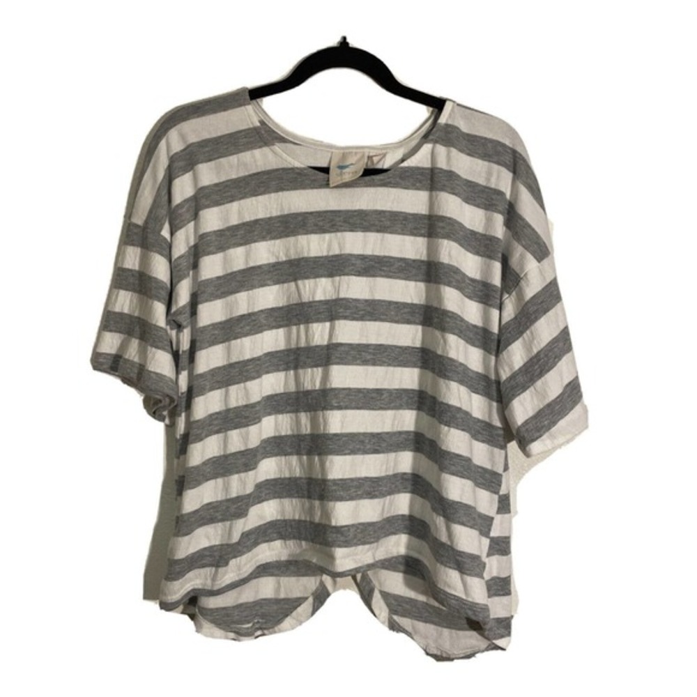 ANTHROPOLOGIE STEM FLUTTER Bell SLEEVE HI-LOW HEM Open Back TEE TOP Sz.XS